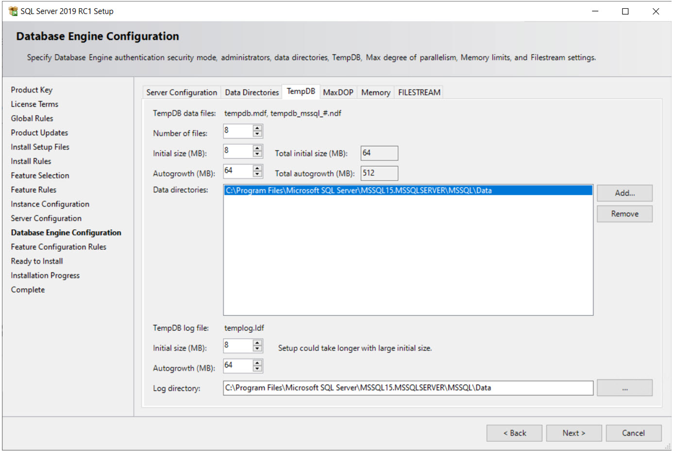 การตั้งค่า TempDB ใน Microsoft SQL Server 2019